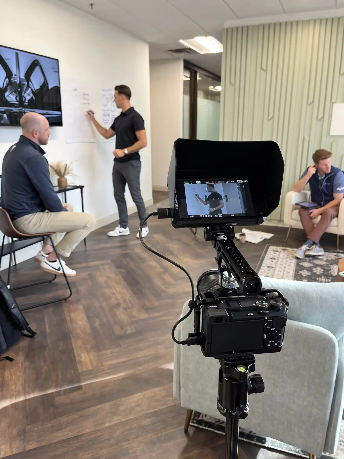Filming a session on location