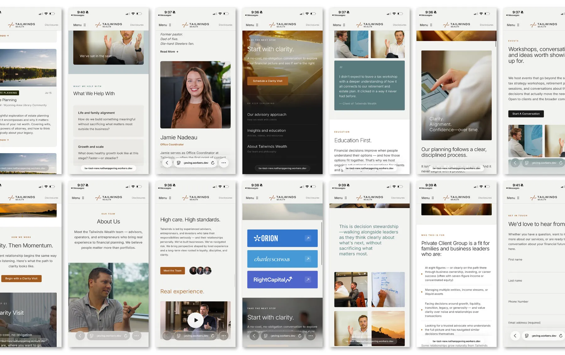 Mobile website design